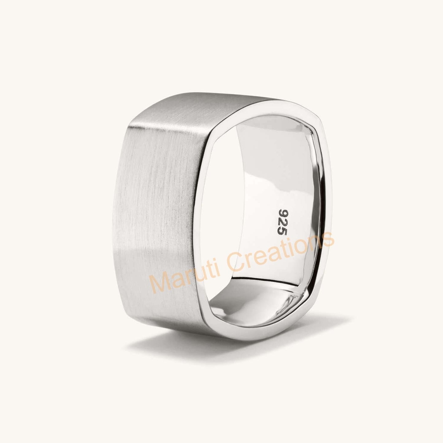 Square Cigar Band Ring Handmade jewelry 925 Solid Sterling Silver | Geometric Cube Ring For Everyday wear