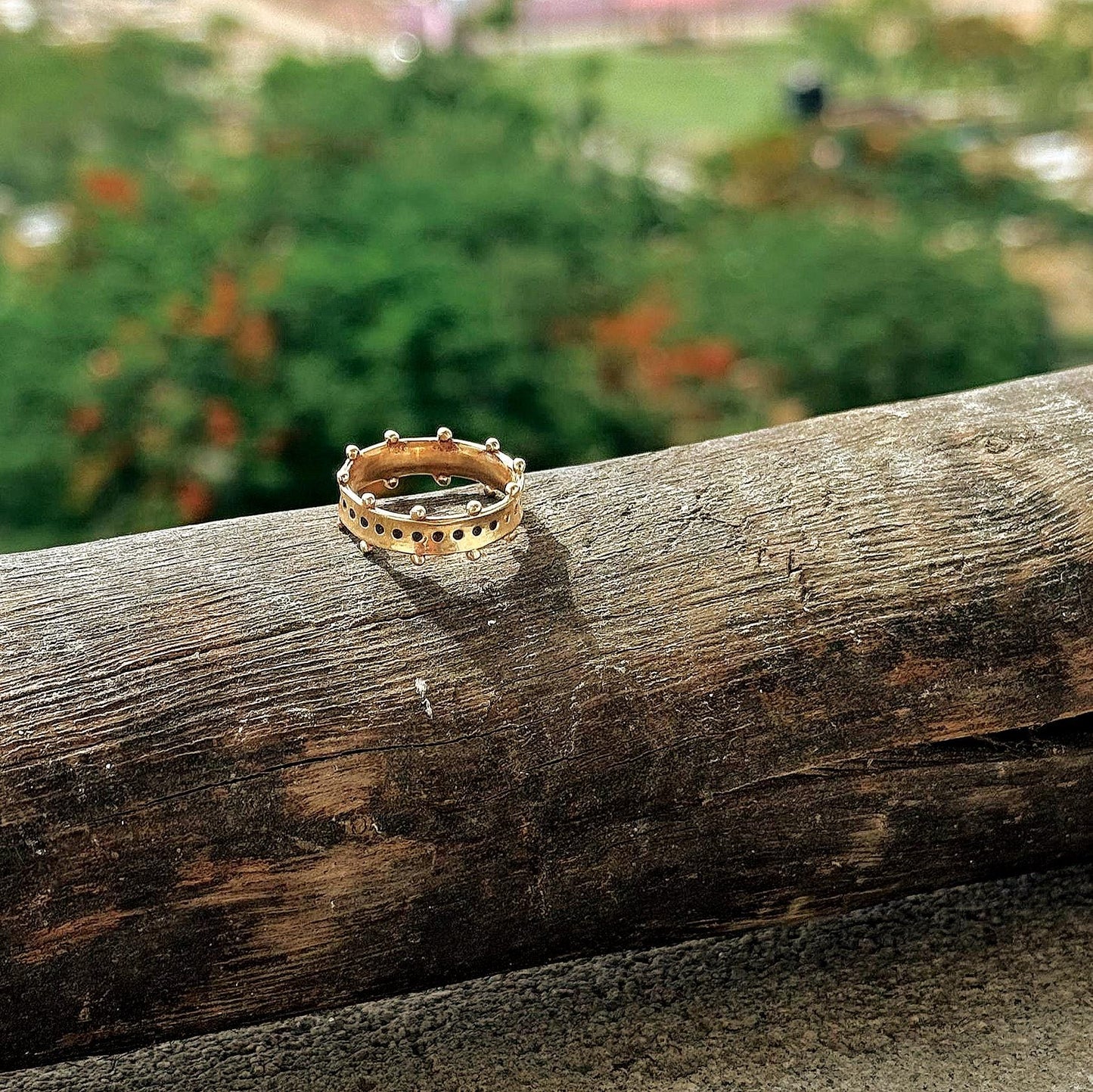 Pattern ring, 18K gold plated Vermeil ring For her