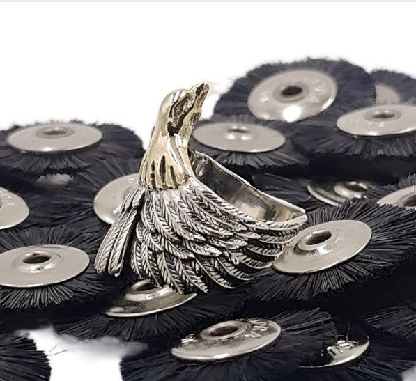 Rare ANTIQUE SILVER Ring Gothic Eagle Ring Adjustable Statement Ring Eagle Silver Ring Oxidized Eagle Ring Animal Jewelry, Bird Lover Ring