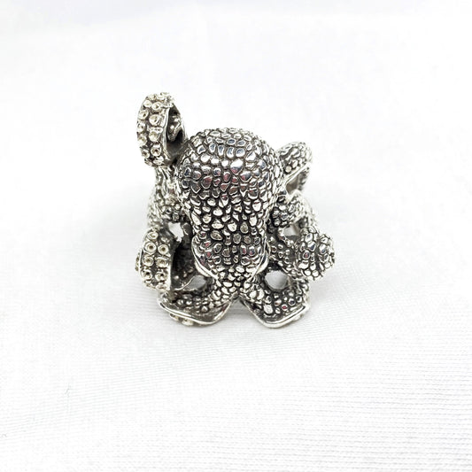 Silver Octopus Punk Ring: Adjustable Gothic Jewelry for Men & Women Gift for him