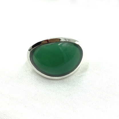 Natural Green Onyx Band Ring 925 Sterling Silver Gemstone Onyx  Midi Ring, Oval Green Onyx Silver Ring