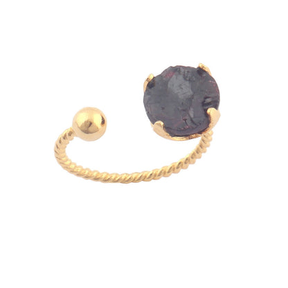 14K Gold Raw stone adjustable handmade ring raw stone ring Gold Plated Ring Beautiful gift for her minimalist ring wow minimalist jewellery