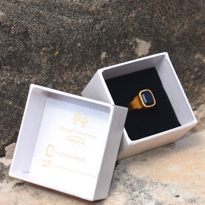 Onyx Rings 925 Sterling Silver 18k Gold Vermeil Black Onyx Pinky Signet Ring Handmade jewelry Beautiful Chunky Rings For Boys & Girls