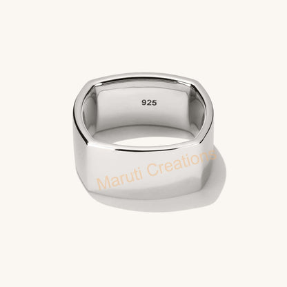Square Cigar Band Ring Handmade jewelry 925 Solid Sterling Silver | Geometric Cube Ring For Everyday wear