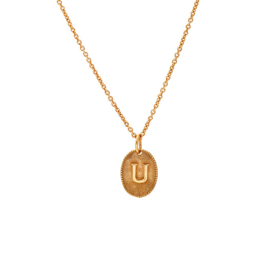 Initial Pendant Necklace • Gold Letter Charm Necklace • Dainty Initial Tag Necklace • Custom Pendant Necklace in Chain • Bridesmaid Gifts