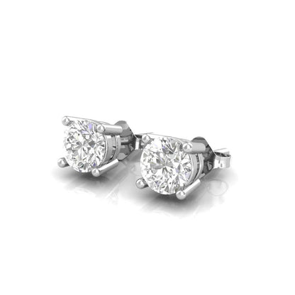 AAA CZ Diamond Studs-Silver Four Prong Round Sparkle Unisex Studs-Clear CZ Stud Earrings-Cubic Zirconia Studs 3mm/4mm/5mm/6mm/7mm Earrings