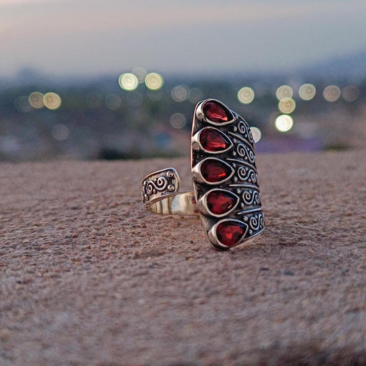 Natural Garnet Gemstone handmade 925 silver Ring Garnet Ring for Her, Unique Engagement Ring, Garnet Wedding Set All gemstone are available