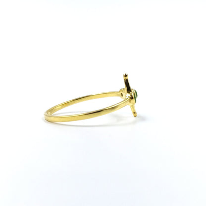 Green Onyx Gold Ring, 925 Sterling Silver Green Onyx Ring Christmas gift for her for him 925 silver ring