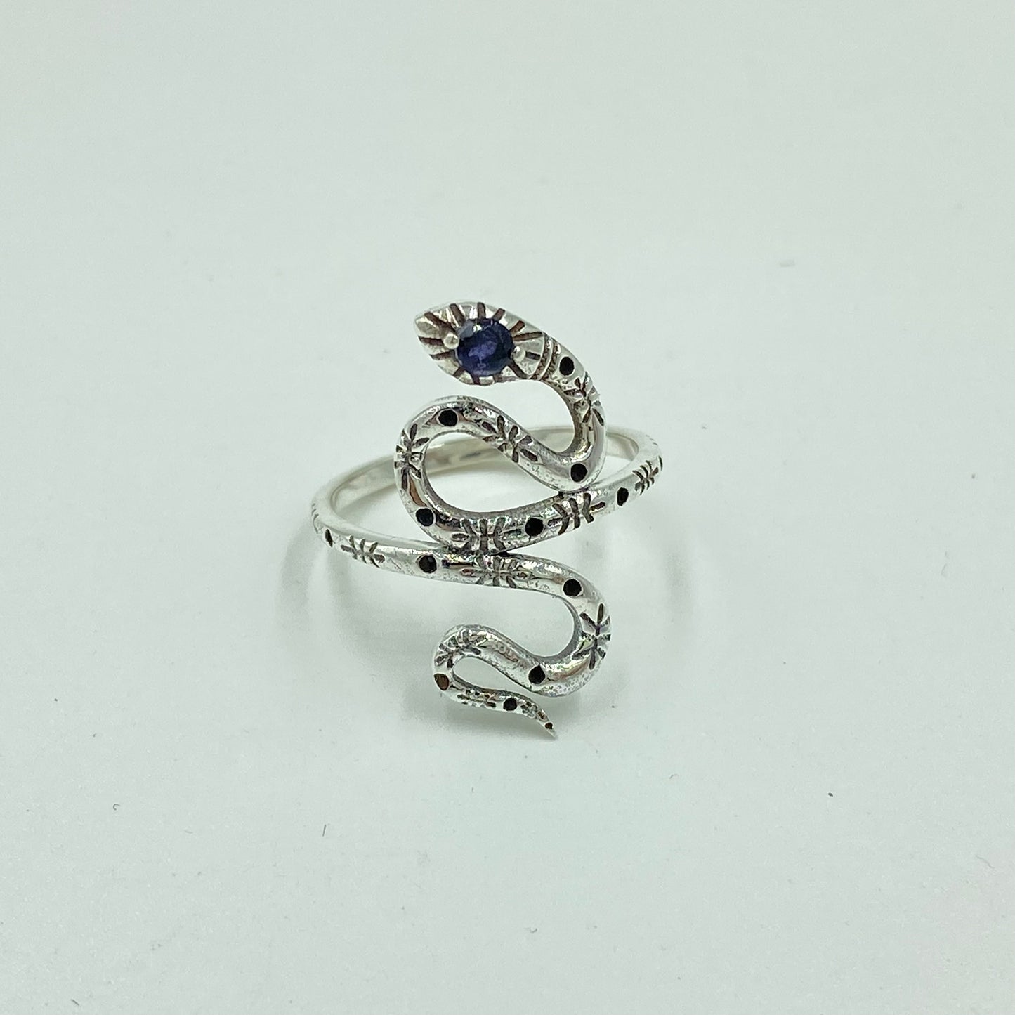 925 sterling silver snake ring silver statement ring. gemstone snake head ring