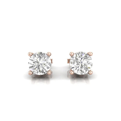 AAA CZ Diamond Studs-Silver Four Prong Round Sparkle Unisex Studs-Clear CZ Stud Earrings-Cubic Zirconia Studs 3mm/4mm/5mm/6mm/7mm Earrings