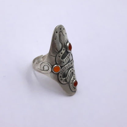 Snake ring turquoise silver ring animal ring boho ring turquoise jewellery snake jewelries Vintage Snake ring with Stone adjustable ring