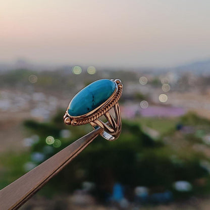 Bezel Kingman Turquoise ring silver ring band Semi precious stone women engagement ring gift for her mothers day gift birthday gift 925.