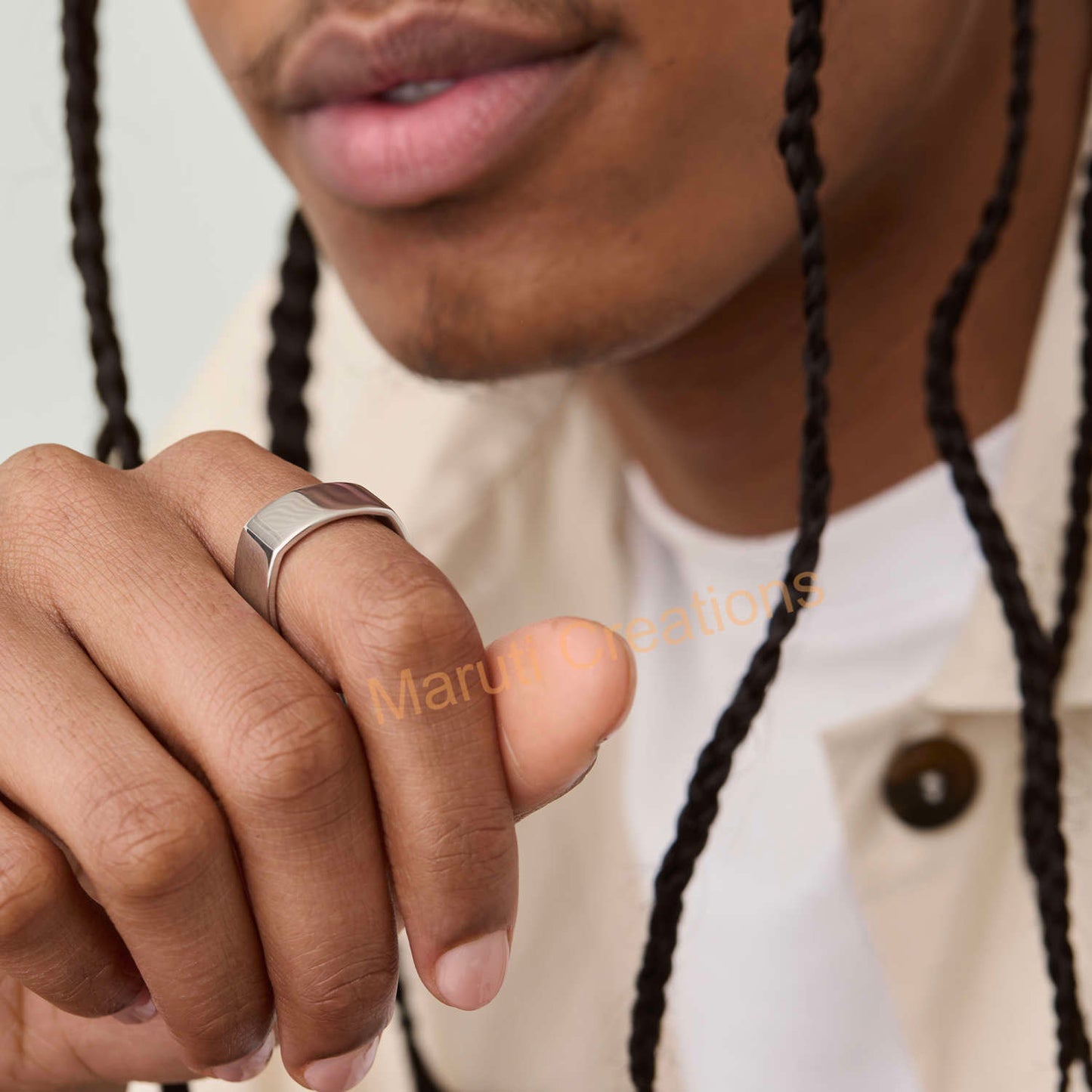 Square Cigar Band Ring Handmade jewelry 925 Solid Sterling Silver | Geometric Cube Ring For Everyday wear