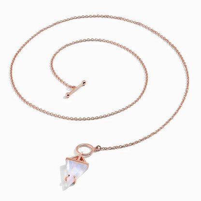 Rainbow Moonstone Necklace Handmade 925 Sterling Silver Gold Vermeil Rose Gold Vermeil Triangle Rainbow Moonstone Pendant gift Woman & Girls