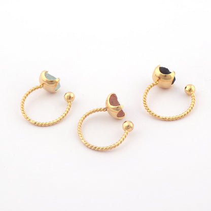 14K Gold Raw stone adjustable handmade ring raw stone ring Gold Plated Ring Beautiful gift for her minimalist ring wow minimalist jewellery