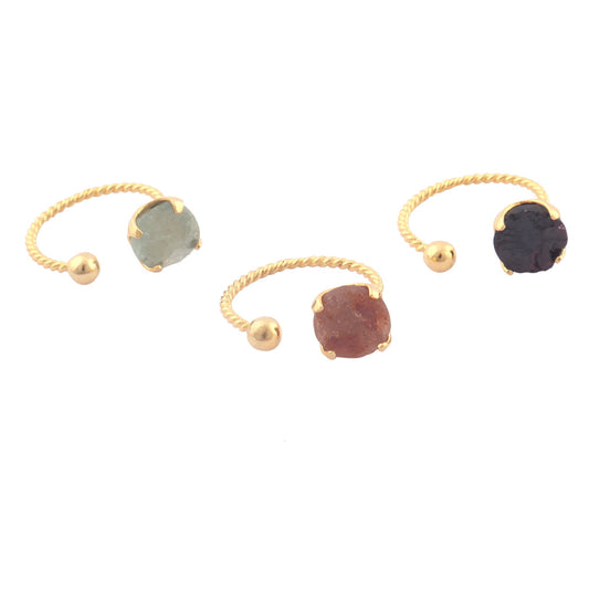 14K Gold Raw stone adjustable handmade ring raw stone ring Gold Plated Ring Beautiful gift for her minimalist ring wow minimalist jewellery