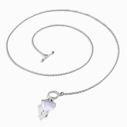 Rainbow Moonstone Necklace Handmade 925 Sterling Silver Gold Vermeil Rose Gold Vermeil Triangle Rainbow Moonstone Pendant gift Woman & Girls