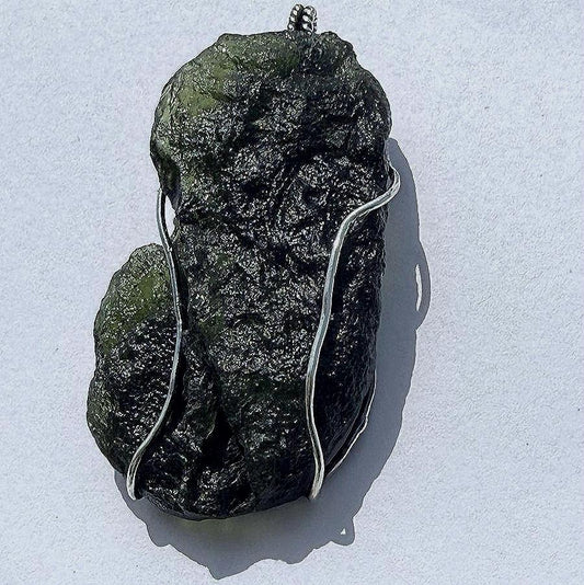 Moldavite Pendant AAA+ Czech Republic Natural Moldavite Rough Healing Gemstone Handmade Pendants 925 Sterling Silver Gorgeous Gift Pendants