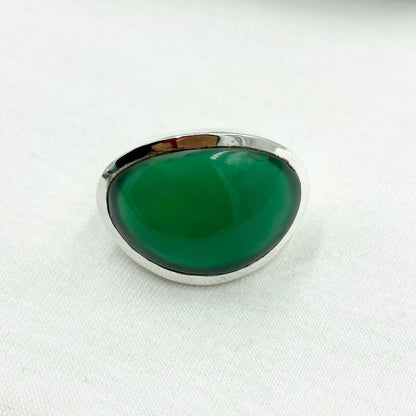 Natural Green Onyx Ring, handmade Ring, 92.5% Silver Ring, Onyx Ring, 925 Solid Sterling Silver Ring, green onyx, Ring for Women, Boho Ring