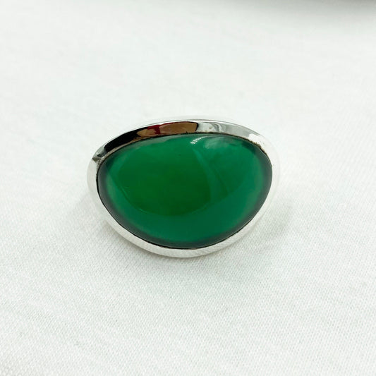 Natural Green Onyx Ring, handmade Ring, 92.5% Silver Ring, Onyx Ring, 925 Solid Sterling Silver Ring, green onyx, Ring for Women, Boho Ring