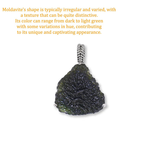 Moldavite Pendant AAA+ Czech Republic Natural Moldavite Rough Healing Gemstone Handmade Pendants 925 Sterling Silver Gorgeous Gift Pendants