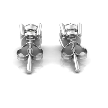 AAA CZ Diamond Studs-Silver Four Prong Round Sparkle Unisex Studs-Clear CZ Stud Earrings-Cubic Zirconia Studs 3mm/4mm/5mm/6mm/7mm Earrings
