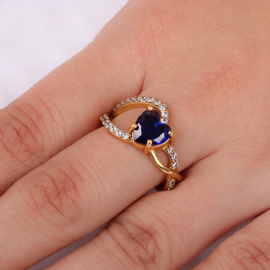 Birthstone Ring for Lover, Birthstone Ring for Mother, Dainty Birthstone Heart Ring, Birthstone Jewelry, Personalized Ring, Gifts for Mother