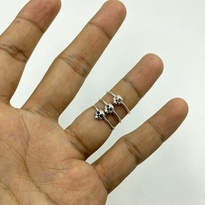 1 pc. Silver Skull Ring, Skull Ring, Gothic Ring, Horror Ring, Skeleton Ring, Skull Head Ring, Handmade Jewelry, Men's Ring, Christmas gifts