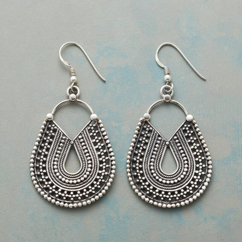 Chunky Oxidize Earrings in Sterling Silver Elegant Oxidised Silver Earrings Statement Jewelry Fashion Jewelry Oxidize Silver Dangle Earrings
