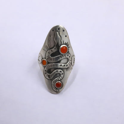 Snake ring turquoise silver ring animal ring boho ring turquoise jewellery snake jewelries Vintage Snake ring with Stone adjustable ring