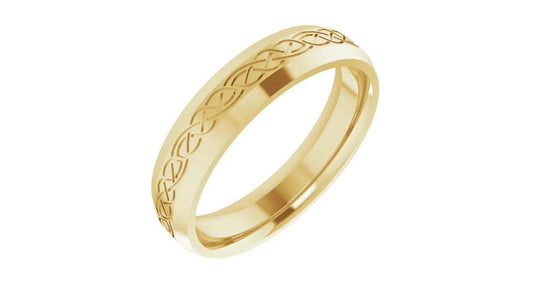 Celtic wedding ring Rounded Textured Band 925 Sterling Silver 18k Gold Vermeil Band Half Round Band Mens Womens Wedding Band Bridal Rings