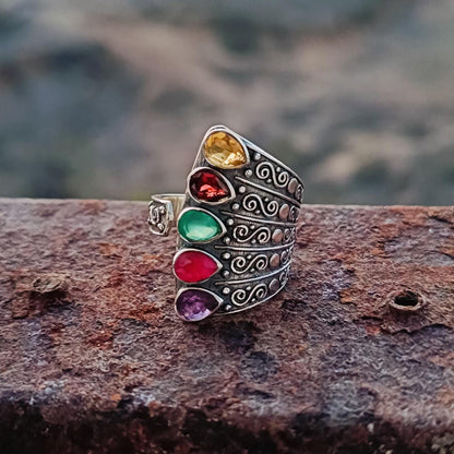 Natural Garnet Gemstone handmade 925 silver Ring Garnet Ring for Her, Unique Engagement Ring, Garnet Wedding Set All gemstone are available