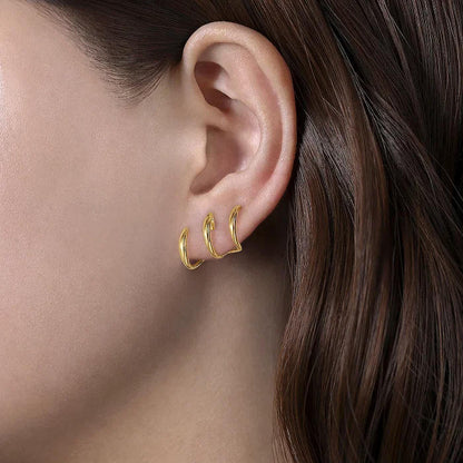 Triple Hoop Earrings, Triple Band Hoops, Bold Hoops Gold Earrings, Triple Hoops Earrings, Modern Gold Hoops, Curving Three Row Stud Earrings