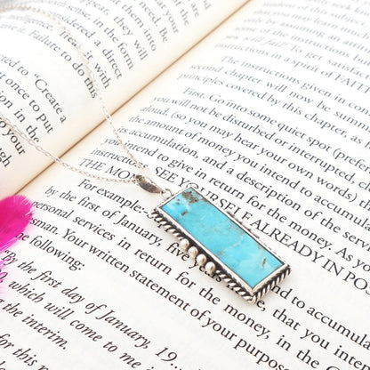 Turquoise Gemstone Pendant 925 Sterling Silver Kingman Turquoise Handmade Pendant |Turquoise Jewelry | Gift For Him | Big Pendant Best Gift