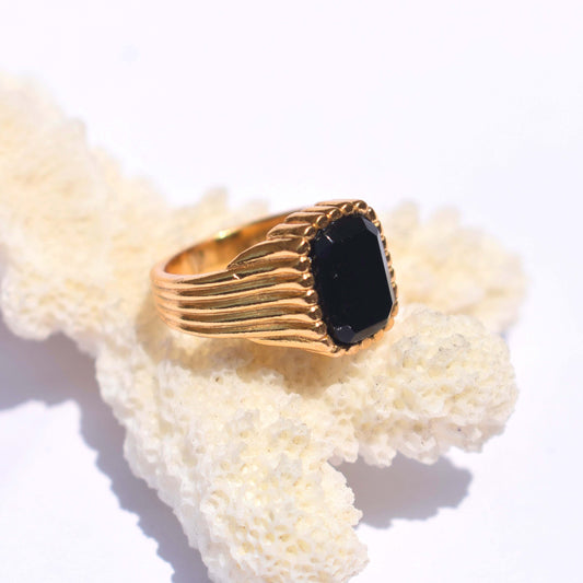 Onyx Rings 925 Sterling Silver 18k Gold Vermeil Black Onyx Pinky Signet Ring Handmade jewelry Beautiful Chunky Rings For Boys & Girls