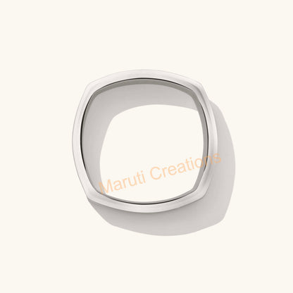 Square Cigar Band Ring Handmade jewelry 925 Solid Sterling Silver | Geometric Cube Ring For Everyday wear