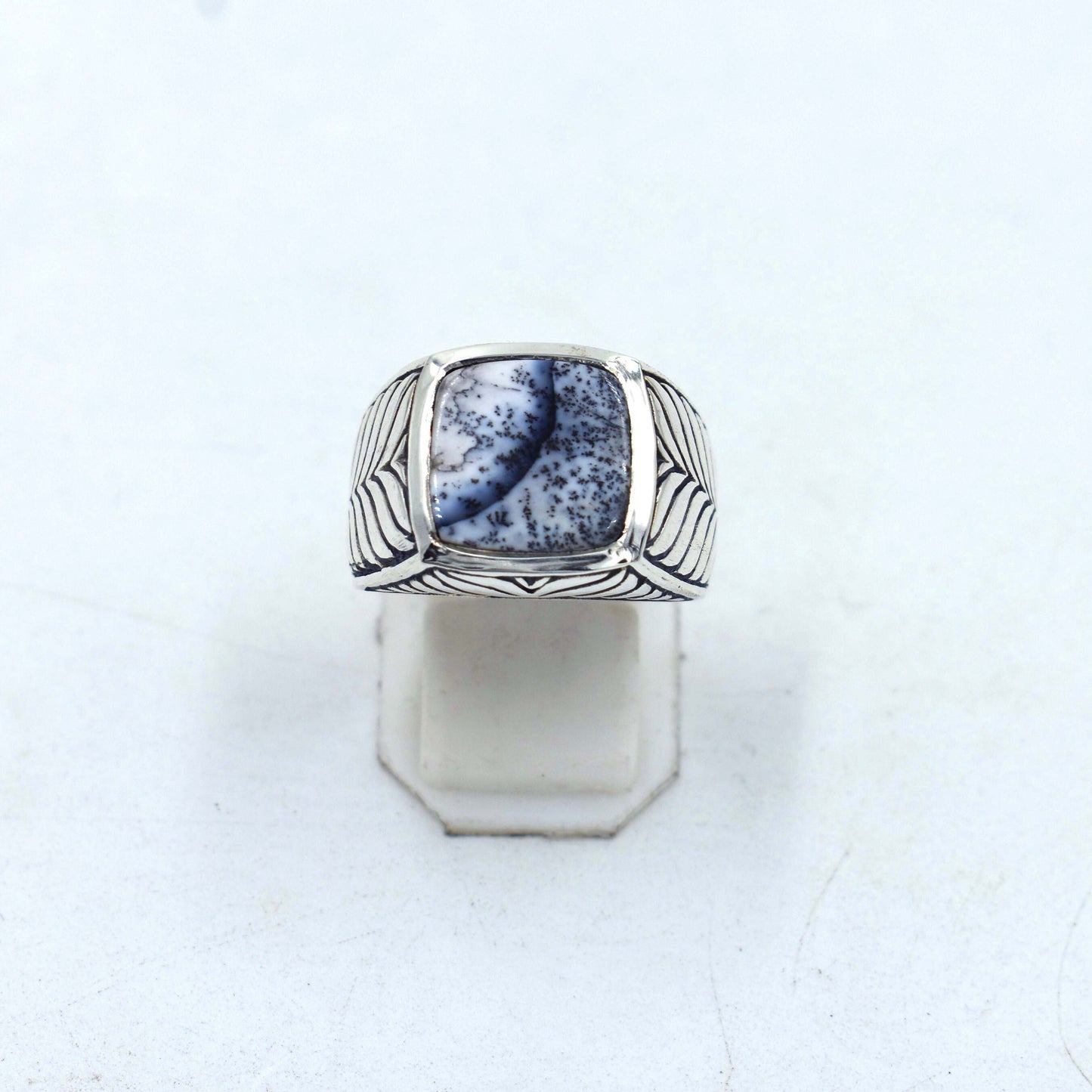 Lapis lazuli, Tigers eye, Dendrite Crystal, Amazonite, Labradorite, Green Onyx Rings Handmade 925 Sterling Silver Square Gems Statement Ring
