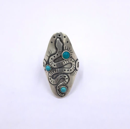 Snake ring turquoise silver ring animal ring boho ring turquoise jewellery snake jewelries Vintage Snake ring with Stone adjustable ring