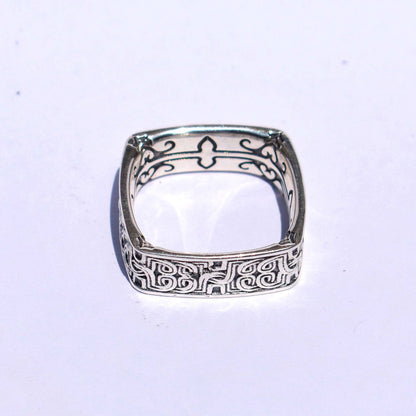 Celtic Band Square Celtic Textured Band 925 Sterling Silve