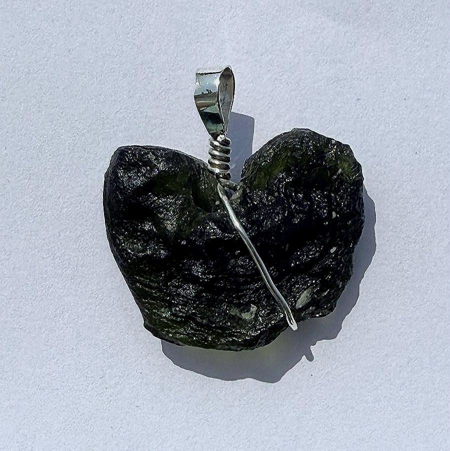 Moldavite Pendant AAA+ Czech Republic Natural Moldavite Rough Healing Gemstone Handmade Pendants 925 Sterling Silver Gorgeous Gift Pendants